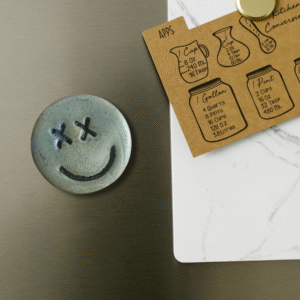 Green Ceramic Mindful Moment Smiley Face Magnet