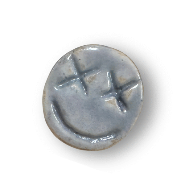 Light Blue Mindful Moment Ceramic Smiley Face Ring