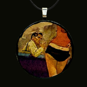 Pinup Girl Circle Pendant
