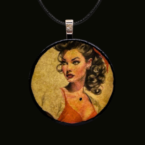 Pinup Girl Circle Pendant