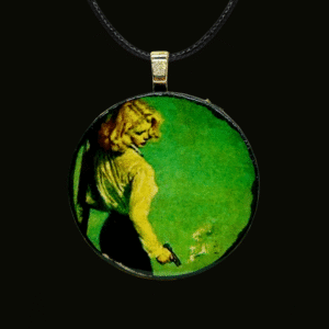 Pinup Girl Circle Pendant