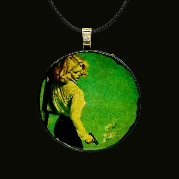 Pinup Girl Circle Pendant