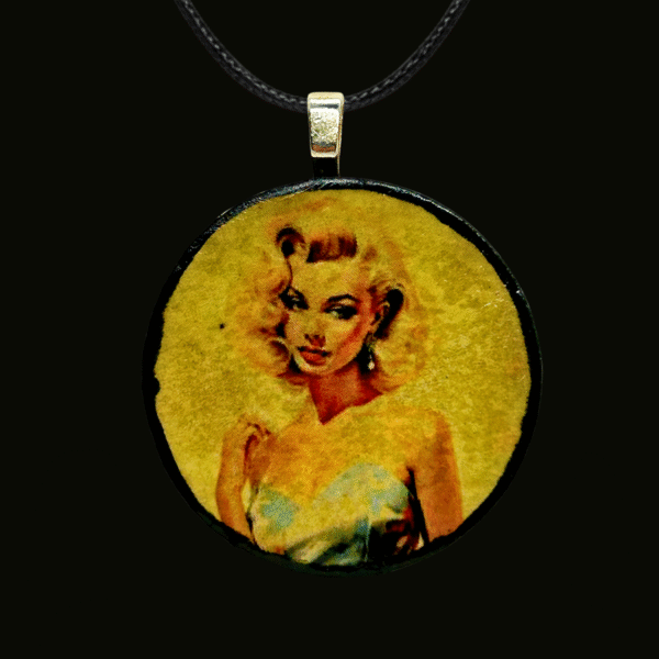 Pinup Girl Circle Pendant