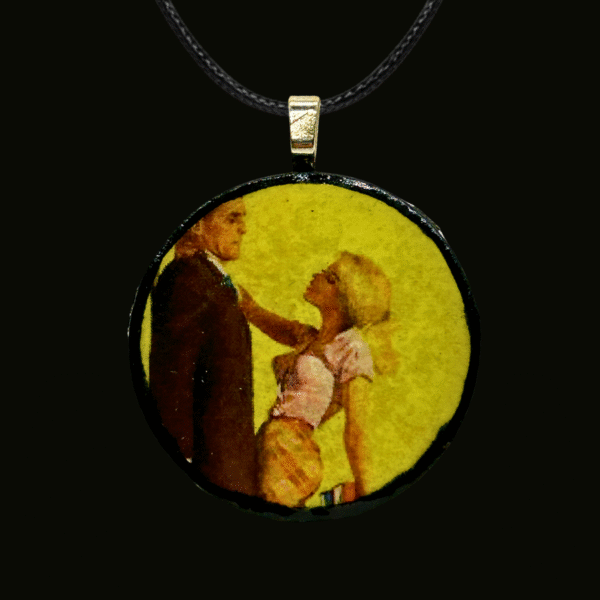 Pinup Girl Circle Pendant