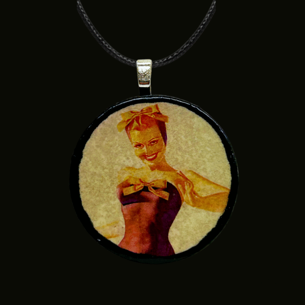 Pinup Girl Circle Pendant