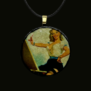 Pinup Girl Circle Pendant