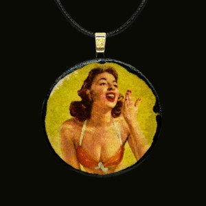Pinup Girl Circle Pendant