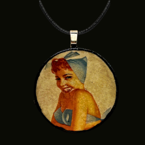 Pinup Girl Circle Pendant