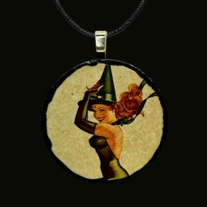 Pinup Girl Circle Pendant