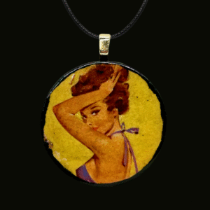 Pinup Girl Circle Pendant