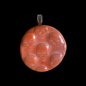 Ceramic Skull Pendant Round