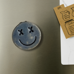 Blue Ceramic Mindful Moment Smiley Face Magnet