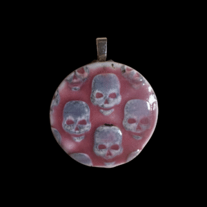 Ceramic Skull Pendant Round