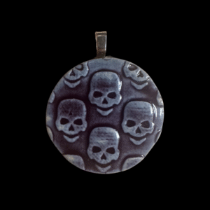 Ceramic Skull Pendant Round