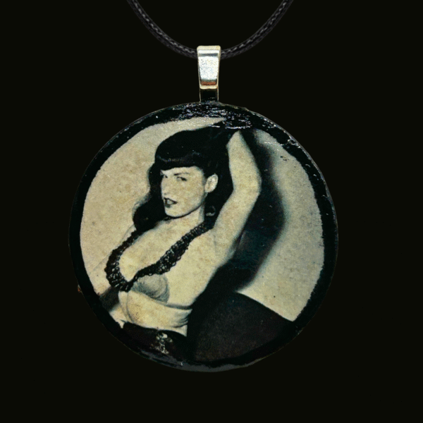 Pinup Girl Circle Pendant