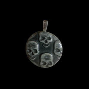 Ceramic Skull Pendant Round